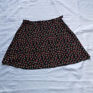 Jay Jacobs- Black and Red Floral‎ Print A-Line Mini Skirt Sz 12
